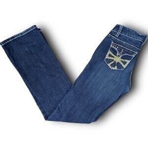 Grace in LA Womens Jeans Size 3 Embellished Bling Boot Cut Rodeo Distress Denim